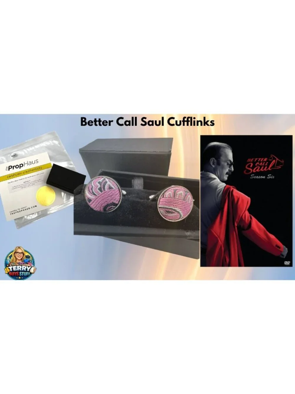 Better Call Saul Saul Goodman Bob Odenkirk Cufflinks Prop COA Breaking Bad